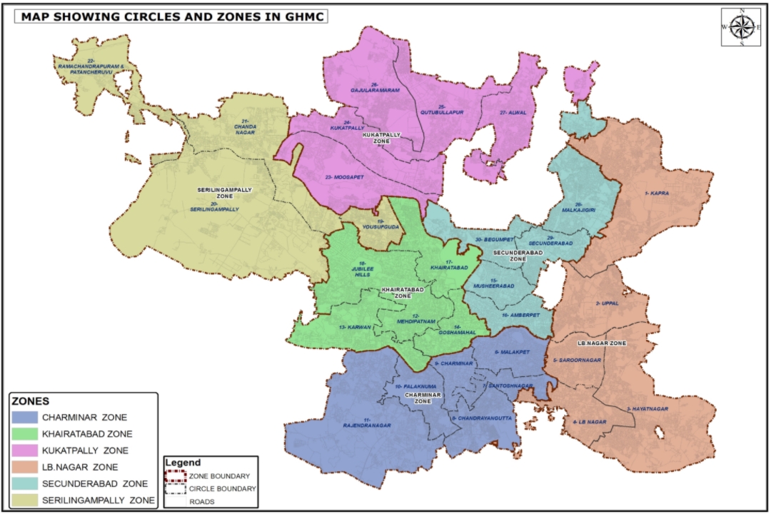 Map of GHMC, Hyderabad