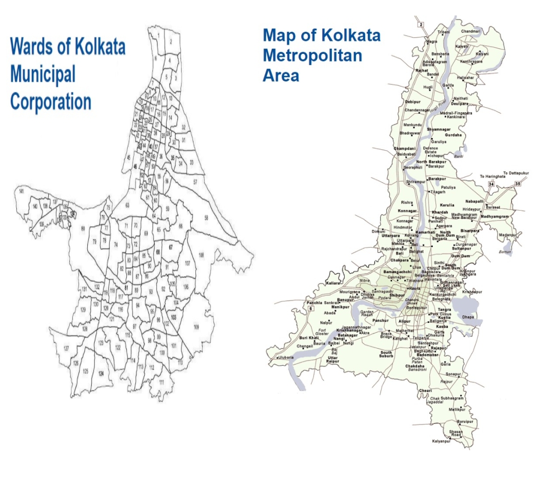 केएमसी, कोलकाता का नक्शा