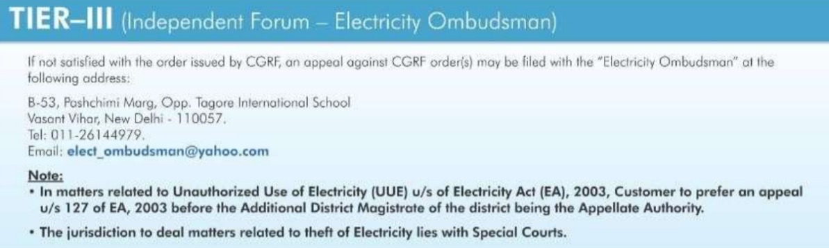 Tier 3 Electricity Ombudsman DERC, Petition Filing Process