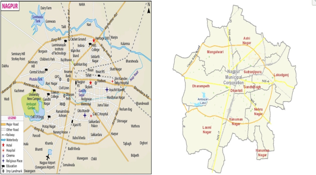 Map of NMC, Nagpur city