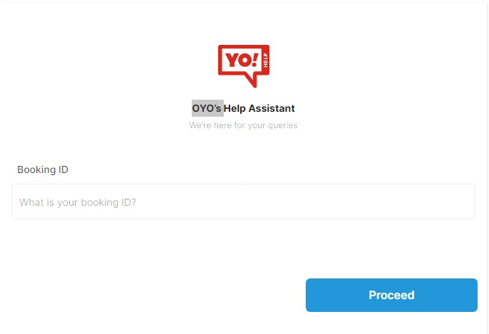 OYO's Help Assistant to file an online complaint