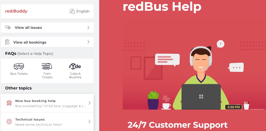 Online Customer Support by RedBus - Guide