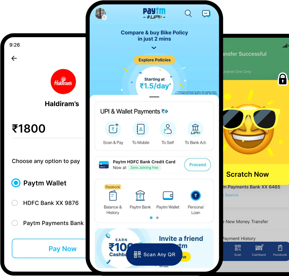 भुगतान, वित्तीय सेवाओं और बैंकिंग के लिए पेटीएम (स्रोत - paytm.com)